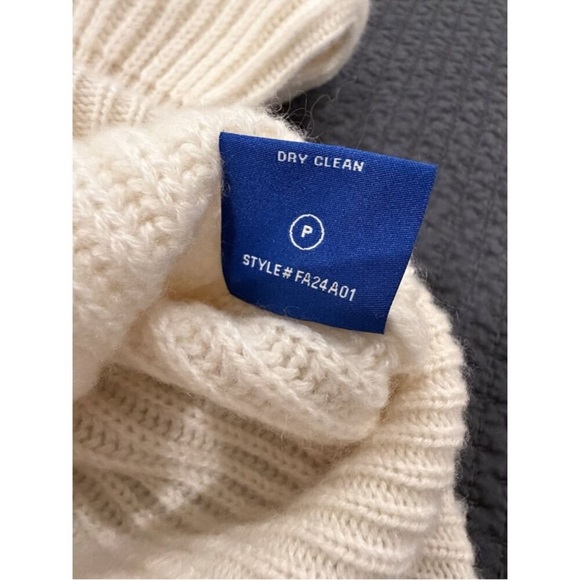 NakedCashmere x NONAME Zip Black Cashmere Sweater Ivory S NWT - Picture 9 of 10